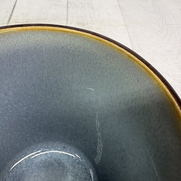 Food Network ANGELICA Light Blue Bronze Metallic 16oz Stoneware Cups Mugs Set 3 - Picture 14 of 16